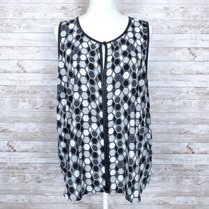 Apt 9 Sleeveless Top 1X Faux Leather Trim 14A